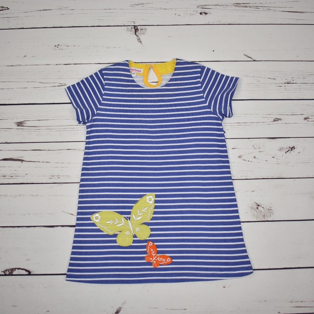 NEW- Girls Blue & Yellow Butterfly Dress